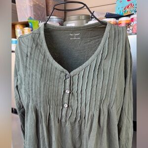 Olive Green Women's Pintuck Tunic Top